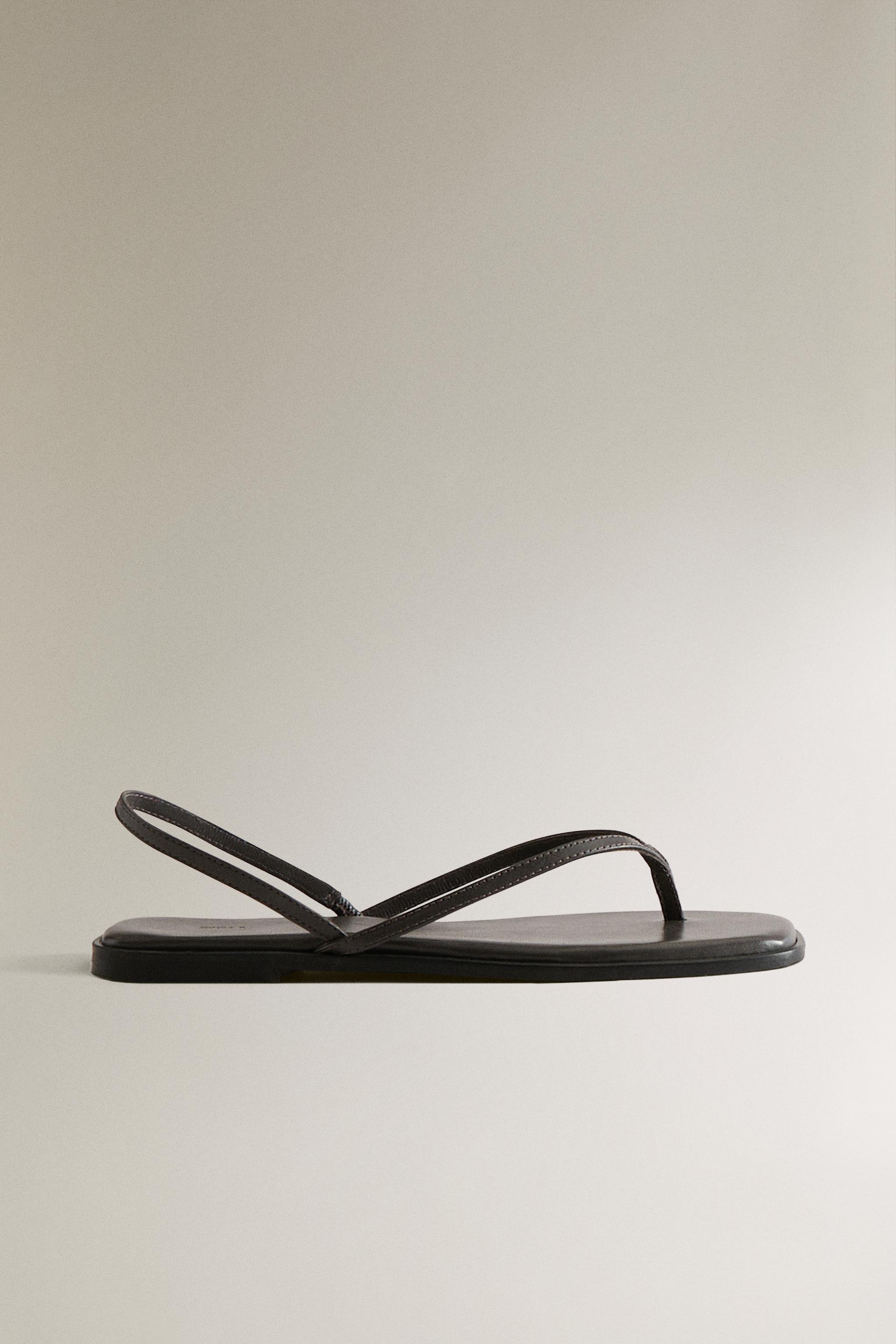 ASYMMETRIC STRAP LEATHER SANDALS